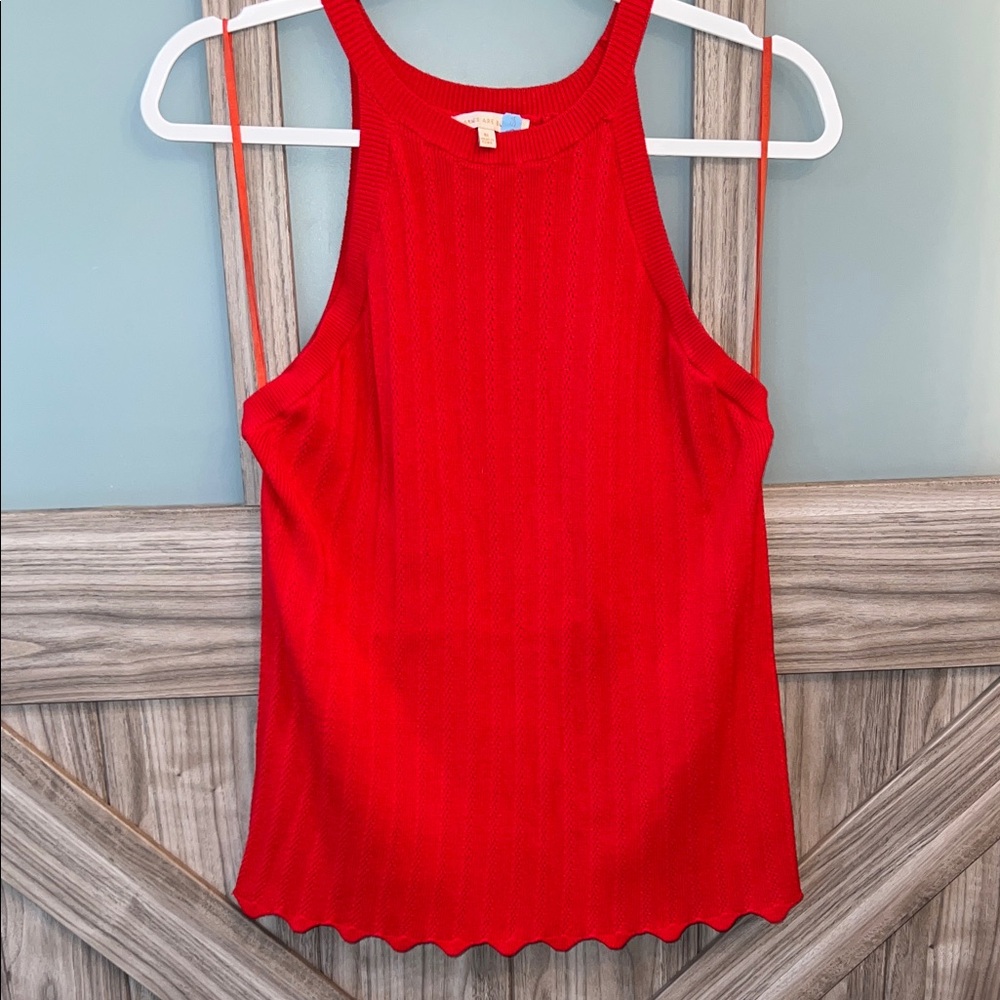 Skies Are Blue Vibrant Red Tank Top